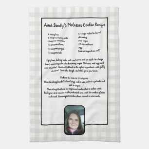 Create your own Recipe keepsake Buffalo Add Photo Tea Towel