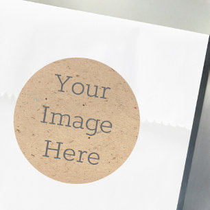 Create Your Own Recycled Brown Kraft Paper Print Classic Round Sticker