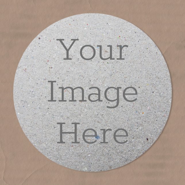 Create Your Own Recycled Speckled Grey Paper Print Classic Round Sticker (Creator Uploaded)