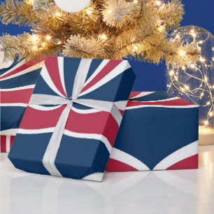 Create your own red blue white flag countries art wrapping paper