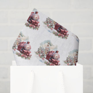Create Your Own Red Christmas Train Tissue Paper