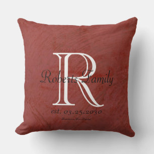 Create Your Own Red Faux Leather Monogram Cushion