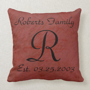 Create Your Own Red Faux Leather Monogram Cushion