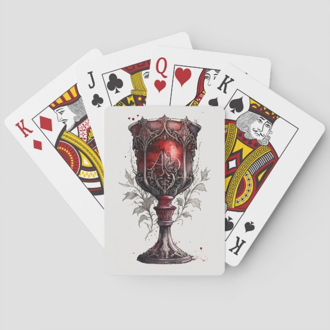 Create Your Own Red Gothic Chalice Playing Cards (Back)