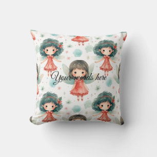Create Your Own Red Holiday Fairies Cushion