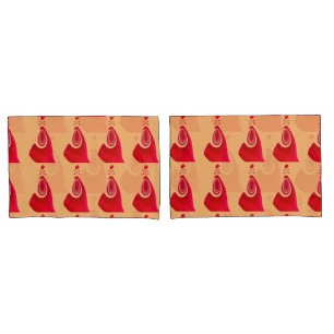 Create Your Own Red Loop pattern design Duvet case Pillowcase