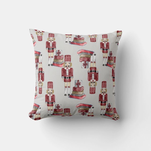 Create Your Own Red Nutcracker & Presents Cushion (Front)