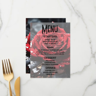 Create Your Own Red Rose Closeup Menu