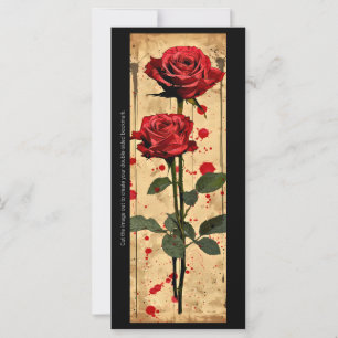Create Your Own Red Roses Parchment Bookmark Card