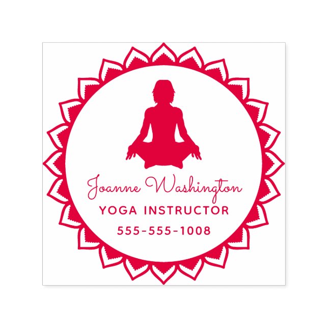 Create Your Own Red Yoga Pose Self-inking Stamp (Design)