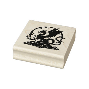 Create Your Own Regal Mount Fuji Asian Dragon Rubber Stamp