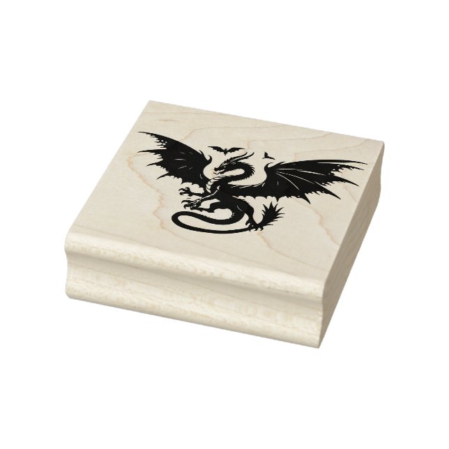 Create Your Own Regal Winged Dragon Emblem Rubber Stamp (Stamp)