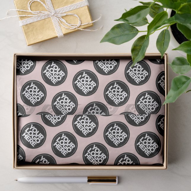 Create your own Repeating Logo Background Pink Tissue Paper (Gift)