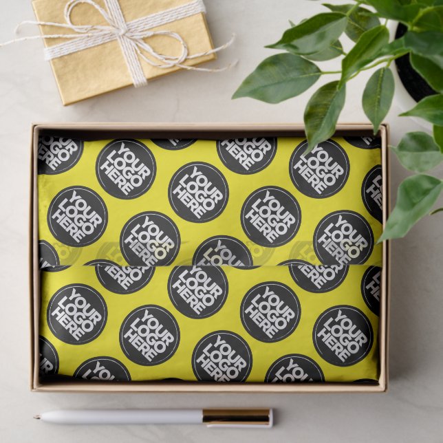 Create your own Repeating Logo Background Yellow Tissue Paper (Gift)