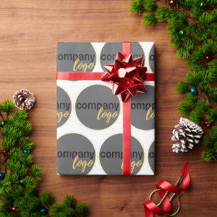 CREATE YOUR OWN REPEATING PATTERN BUSINESS LOGO WRAPPING PAPER