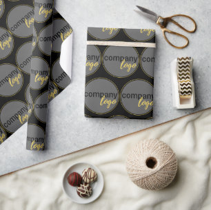 CREATE YOUR OWN REPEATING PATTERN BUSINESS LOGO WRAPPING PAPER