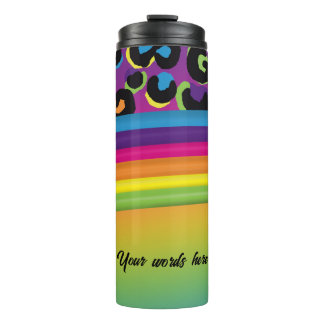 Create Your Own Retro 90s Rainbow & Leopard Print Thermal Tumbler