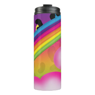 Create Your Own Retro 90s Rainbow Leopard Print Thermal Tumbler