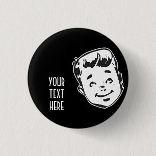 CREATE YOUR OWN RETRO BOY GIFTS 3 CM ROUND BADGE