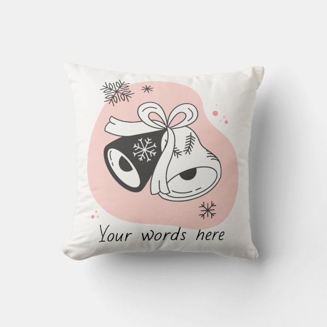 Create Your Own Retro Christmas Bells Orange Cushion (Front)
