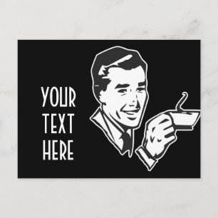 CREATE YOUR OWN RETRO COFFEE MAN GIFTS POSTCARD