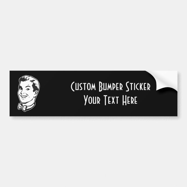 CREATE YOUR OWN RETRO GUY BOW TIE GIFTS BUMPER STICKER (Front)