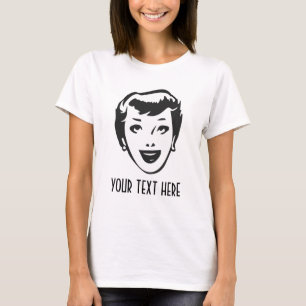 CREATE YOUR OWN RETRO HAPPY LADY HEAD GIFTS T-Shirt