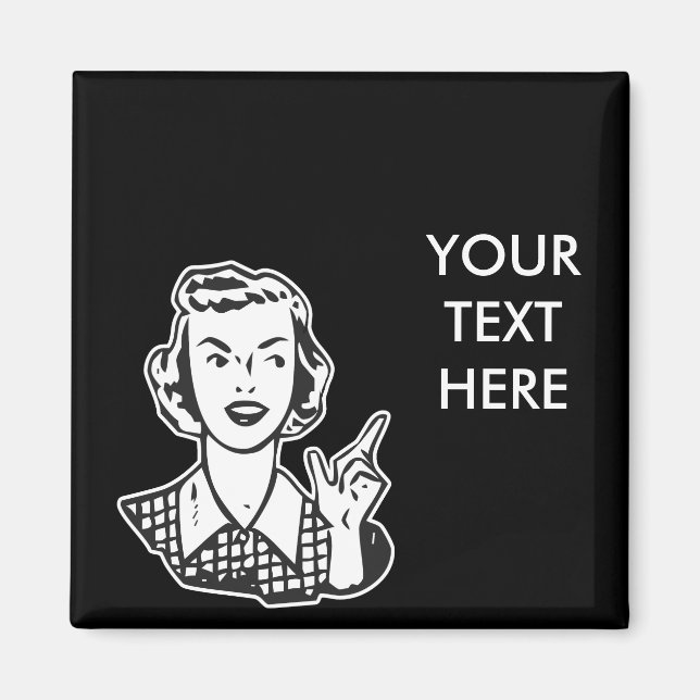 CREATE YOUR OWN RETRO MAD HOUSEWIFE GIFTS MAGNET (Front)