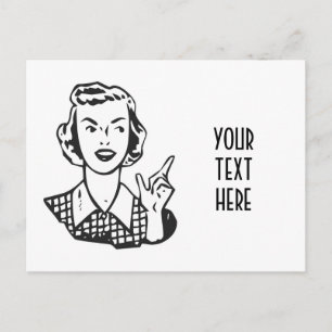 CREATE YOUR OWN RETRO MAD HOUSEWIFE GIFTS POSTCARD