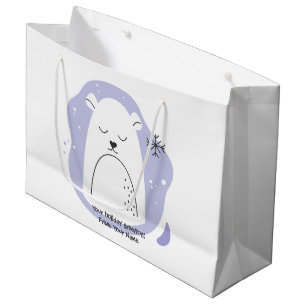 Create Your Own Retro Polar Bear Purple Christmas Large Gift Bag