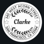 Create Your Own Return Address Black and White Classic Round Sticker<br><div class="desc">Create Your Own Round Return Address,  Black and White Sticker</div>