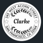 Create Your Own Return Address Black and White Classic Round Sticker<br><div class="desc">Create Your Own Round Return Address,  Black and White Sticker</div>