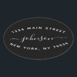 Create Your Own  Return Address Black White Oval Sticker<br><div class="desc">Create Your Own Return Address Black White Oval Sticker</div>