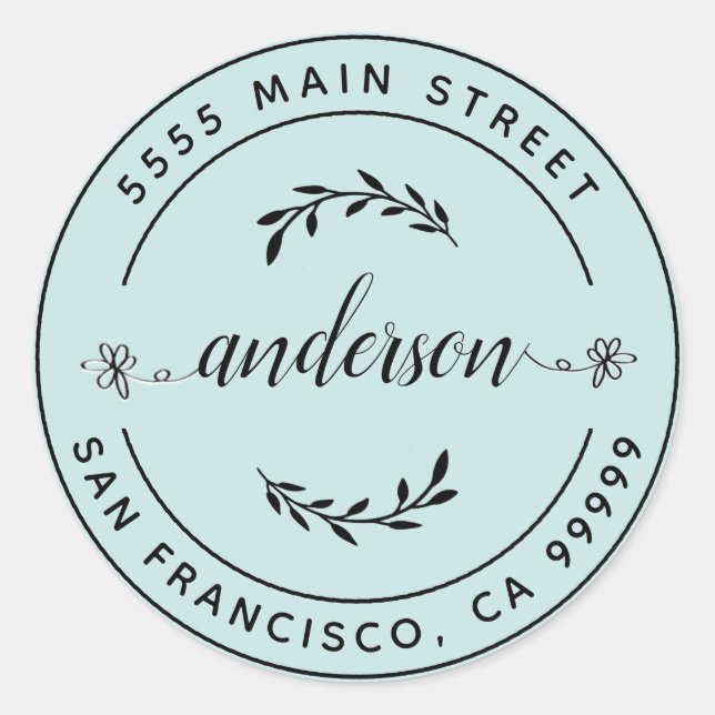 Create Your Own Return Address Classic Round Class Sticker (Front)