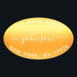 Create Your Own  Return Address Gold White Oval Sticker<br><div class="desc">Create Your Own Return Address Gold White Oval Sticker</div>