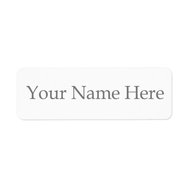 Create Your Own Return Address Label (Front)