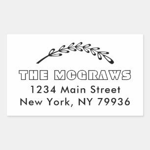 Create Your Own Return Address Tropical Leaves Rectangular Sticker