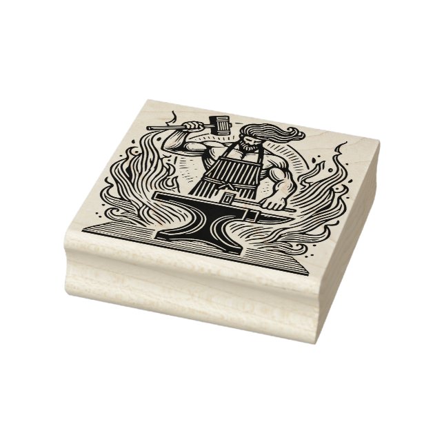 Create Your Own Roman Vulcan God Fire Rubber Stamp (Stamp)