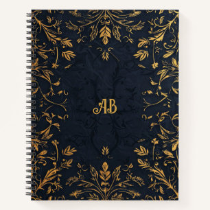 Create Your Own Romantic Black & Gold Notebook