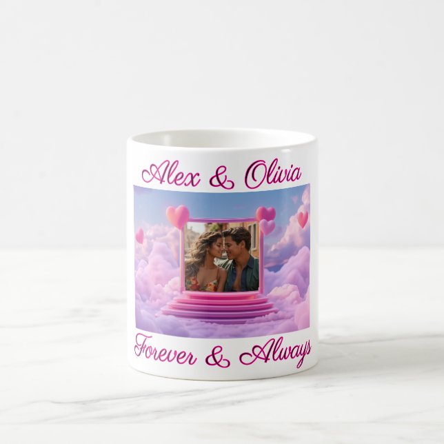 Create Your Own Romantic Heart Photo Template Coffee Mug (Center)