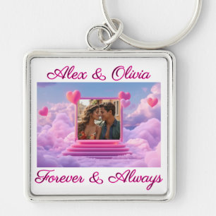 Create Your Own Romantic Heart Photo Template Key Ring