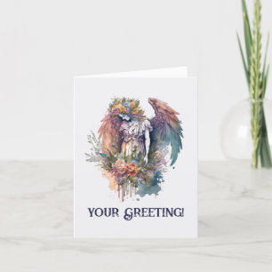 Create Your Own Romantic Sombre Christmas Angel Holiday Card