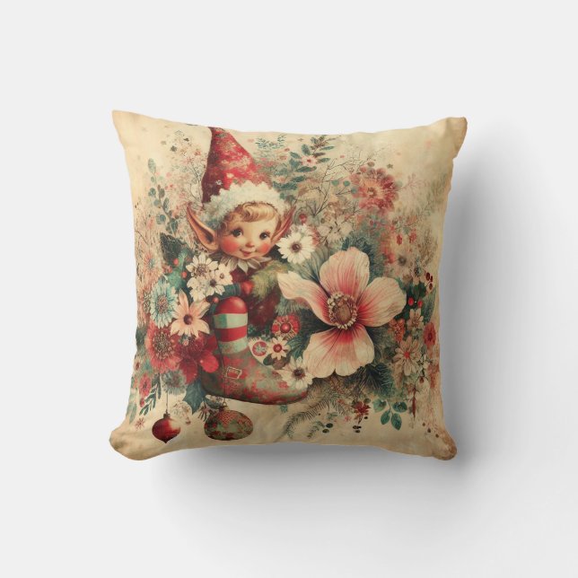 Create Your Own Romantic Victorian Christmas Elf Cushion (Front)