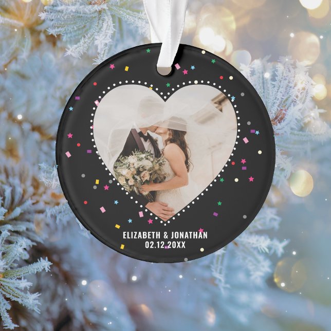 Create Your Own Romantic Wedding Heart Photo Ornament (Creator Uploaded)