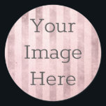 Create Your Own Rose Gold   Blush Pink Worn Stripe Classic Round Sticker<br><div class="desc">Create your very own personalised sticker. Upload fun images cool designs inspirational text or even your company's logo. With this easy to use design tool it is as simple as that to make your image stick in someone's mind. Click personalise, you can simply change the text here - or to...</div>
