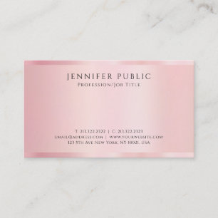 Create Your Own Rose Gold Professional Luxury Business Card