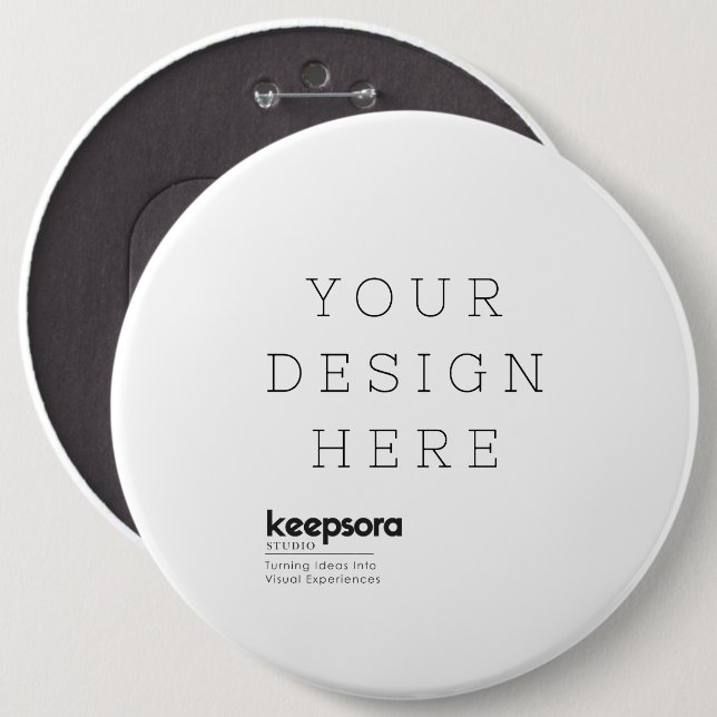 Create Your Own Round 6 inch 6 Cm Round Badge (Front & Back)