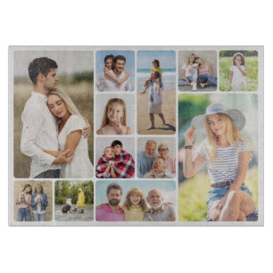 Create Your Own Round Corners 12 Photo Collage Cutting Board