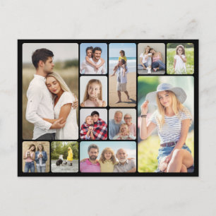 Create Your Own Round Corners 12 Photo Collage Postcard