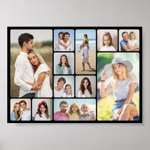 Create Your Own Round Corners 12 Photo Collage  Poster
